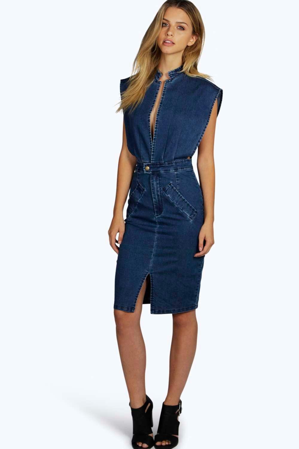 Boohoo shop denim dress